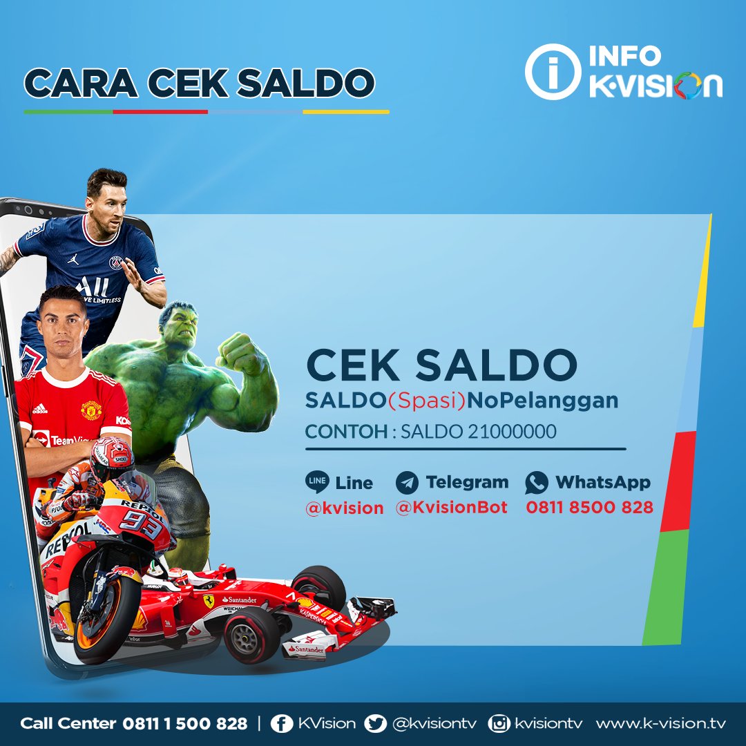kvisiontv's tweet photo. Berikut cara cek saldo kamu! 😉
Jangan lupa top up saldo kamu yaa!
K-Vision On Terus!
#KVision #KVisionOnTerus #TVDigitalJamanNow #DIJAMIN #TVBerlangganan #TVBerbayar #InfoKVision https://t.co/GFVtVCDpuf
