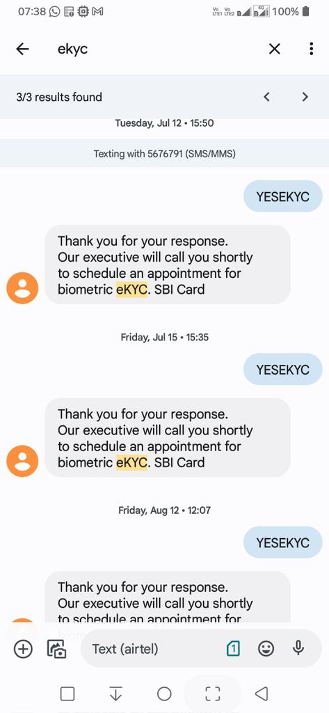 IamDKVerma's tweet photo. @SBICard_Connect @TheOfficialSBI 
My SBI card is blocked as MY KYC is not updated..
But I hv updated the document as per norms but rejected.. I 
I hv mailed, called so many times but..
Neither you hv sent me a Digilocker link for Kyc Nor you hv assigned any agent  for ekyc.. https://t.co/07eFTIgvU4