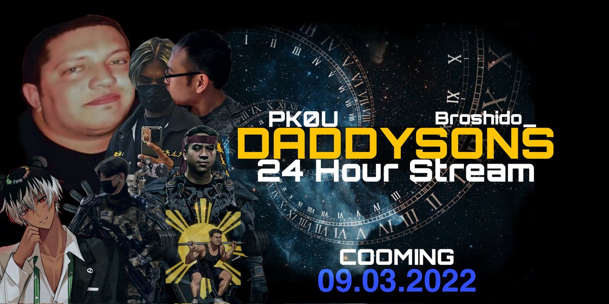 ❗️ANNOUNCEMENT❗️

The DADDYSONS (<a href="/PK0UMON/">PK0U | 🐼 | TakeOuts 🥡</a> and I) are doing a joint 24 HOUR STREAM!!

When?
👉Saturday, Sept 3rd at 8am PST👈

DONT MISS OUT ON THE DADDYSONS / SUS LORDS EXTRAVEGANZA 🔥💯😉
That's 24 hours of Sus 👀 
w/ Special Guests throughout the stream and some surprises😳