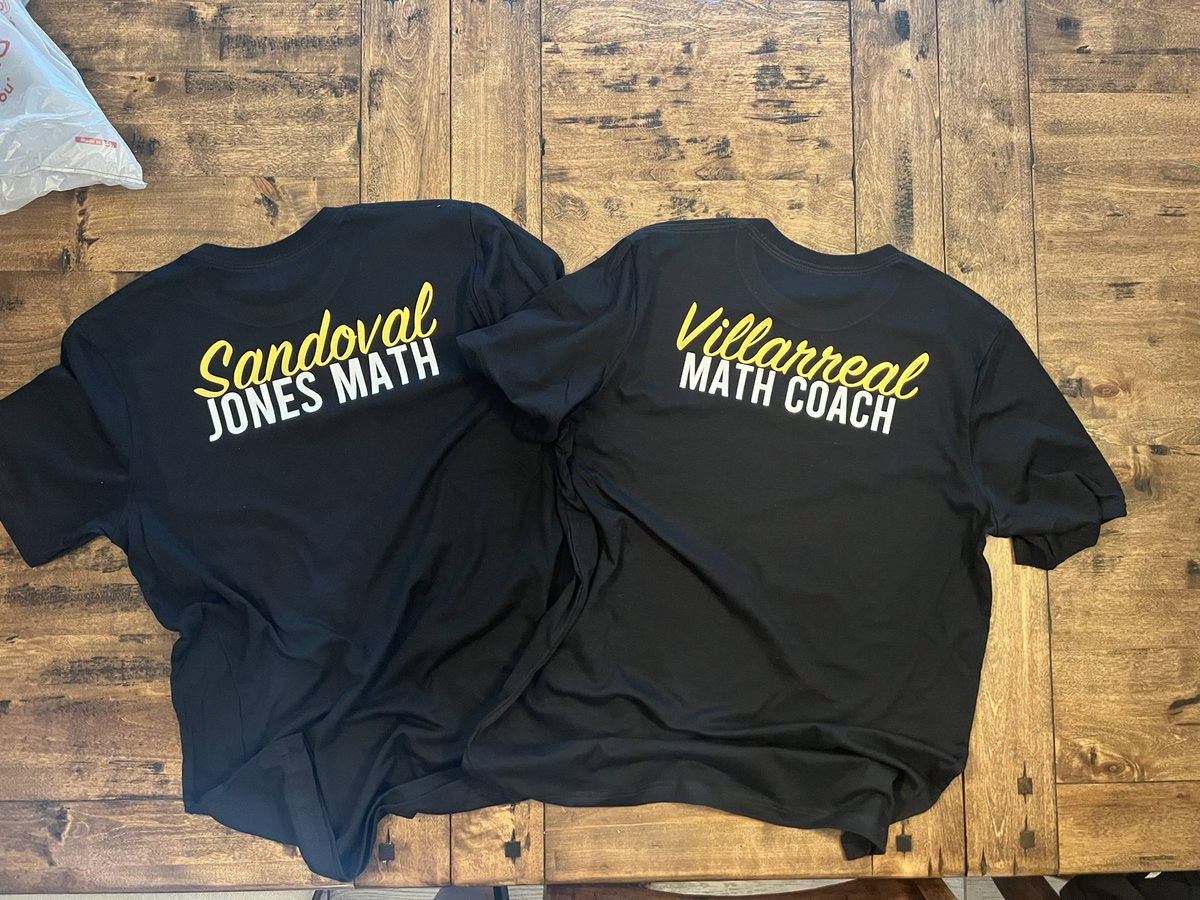 MSFloresMath's tweet photo. We’re official… Thanks #twoglitzygirls for making our Math Department Shirts 
#familybusiness #jonesms #math https://t.co/QScgY9qJDS