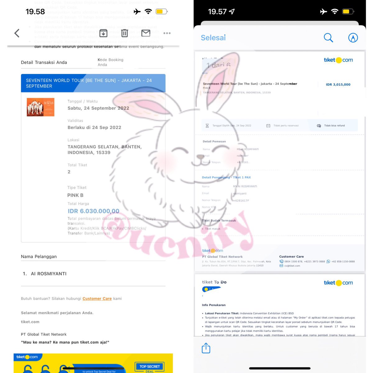 juyeonpie's tweet photo. ‼️ Help RT ‼️

SCAMMER TIKET SEVENTEEN BE THE SUN JAKARTA DAY 1 Section Pink B

@ucnity (udah deact)
BCA 3210947361
An. AI ROSMIYANTI

#BETHESUNinJKT https://t.co/Ex0Cv2YA1E