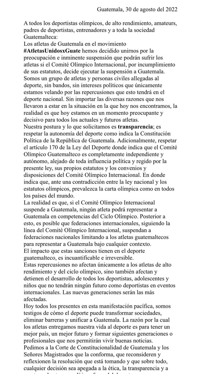 frattigiovanni's tweet photo. APOYAMOS A LOS ATLETAS NACIONALES !!! NO a las corruptelas pasadas y menos a corruptos asociados a este gob!!! POR AUTORIDADES HONESTAS PARA EL COI !!! APOYO 100x100 A LOS ATLETAS !!! https://t.co/BxbelSEMoD