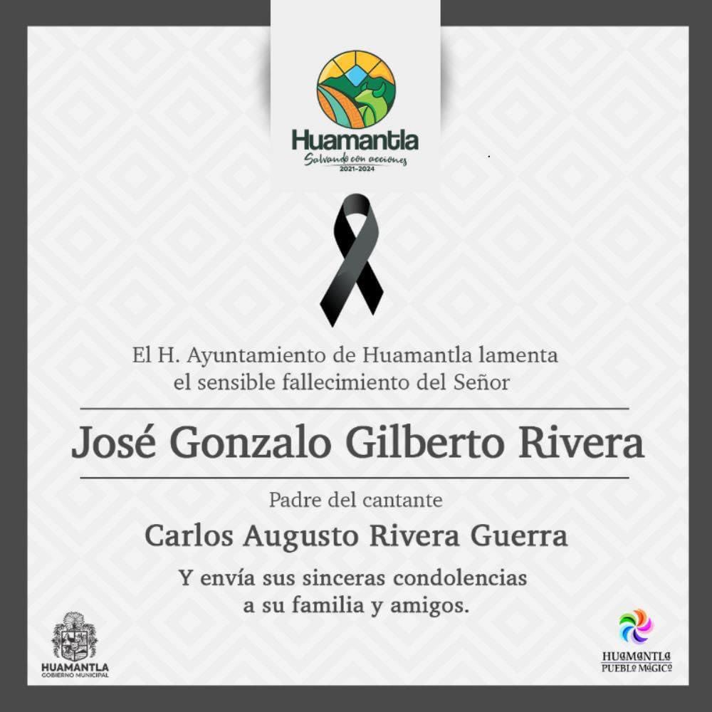 pablo_chagra's tweet photo. El papá del cantante Carlos Rivera, acaba de fallecer en Tlaxcala, víctima de un paro cardíaco. Así lo dió a conocer el ayuntamiento de Huamantla. Descanse en Paz 🕊 https://t.co/NOwQndeYYr