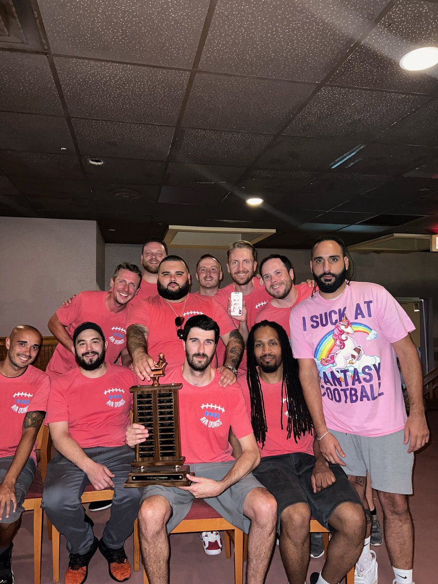 RufusPeabody's tweet photo. I’m in one fantasy league. It is the best fantasy league. Doags from near and far gathered outside DC for our 20th season’s draft. (First 2 rounds are keepers for those of you dissecting the draft board) https://t.co/EbEtvterpw