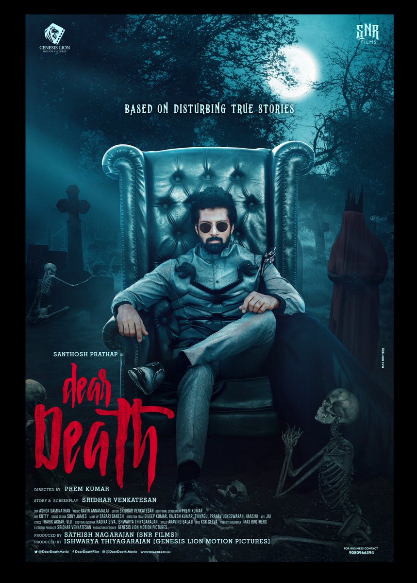 ActorSanthosh's tweet photo. Here is the first look of my upcoming movie #deardeath 

Thank you @rparthiepan sir &amp; @VijaySethuOffl na for release it ❤️

@sridhar_dir @GenesisLionMP @prey_hm4me @sathishn @SNRfilms2022 @KskSelva  
@bsmani1981 

#kollywood #tamilcinema #nextrelease #grateful #gratitude #love https://t.co/MvNAag9vQV