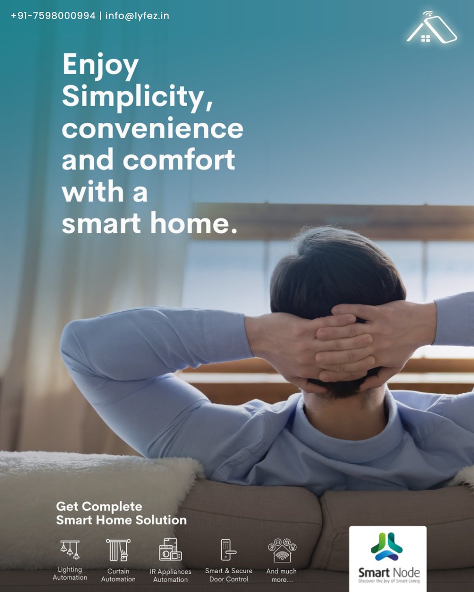 lyfezautonetics's tweet photo. Enjoy Simplicity, Convenience &amp; Comfort with a Smart Home...

Get Complete Smart Home Solution 

For Enquiries/Demos
LyfEZ Autonetics 
+91-7598000994
info@lyfez.in

 #smarthome #livesmartly #homeautomation #nagercoil #kaniykumari #namanagercoil #interiordecor #interiordesign https://t.co/4BTAIB7YHL