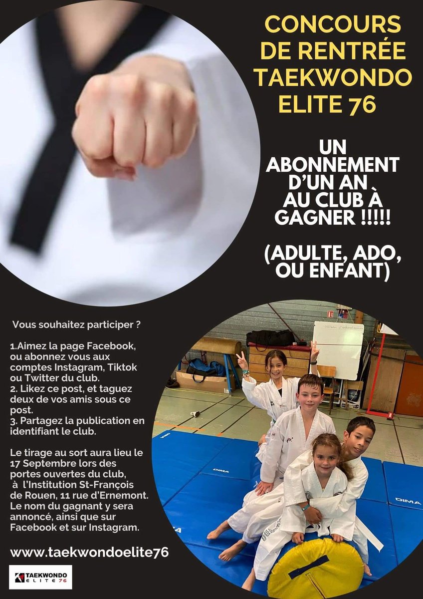 TkdElite76's tweet photo. Concours de rentrée du club Taekwondo Elite 76 !!!!!!! 🥋👊🏼😊🌟 https://t.co/RKxTQfRokn