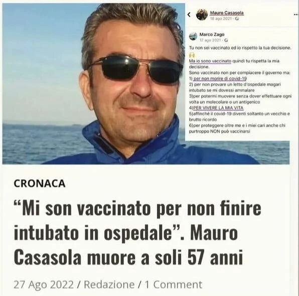 GiuseppeDiSilv6's tweet photo. "Menomale,così ha lasciato il posto in #ospedale a chi è #malato veramente,con #malattie gravi che non si è cercato!Voi che farete,seguirete l'esempio di Mauro andandovi ad #inoculare un'altra dose di #vaccino per lasciare più posti liberi negli #ospedali?!?"
#iononmivaccino https://t.co/kkiIv3cgmS