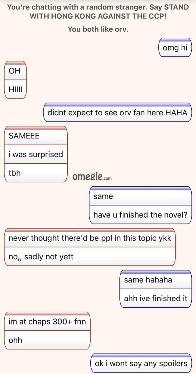 MODAOZUSHl's tweet photo. @toramugii YEA that’s what we talked abt!! :’D i hv a screenshot,, this is u right? this is insane omgg i searched “orv omegle” on twt and saw ur tweet and i was like wait this sounds familiar?? like what r the odds bcs ive never talked to a orv fan on omegle b4 skdks https://t.co/xSr6U64ETc