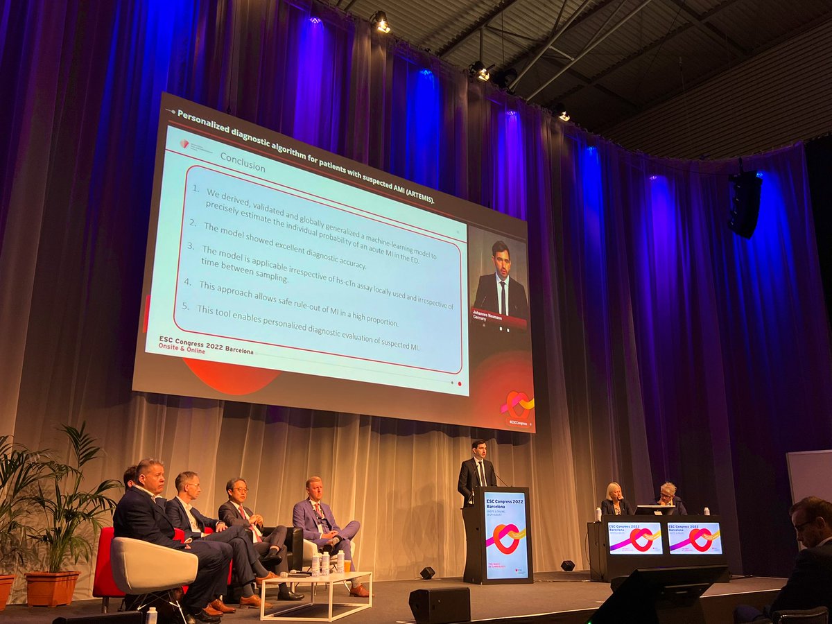 Yader Sandoval (@yadersandoval) on Twitter photo Congratulations @johannesneuman <a href="/RTwerenbold/">Raphael Twerenbold, MD</a> on the late-breaking science ARTEMIS study presentation at #ESCCongress evaluating personalized diagnostic algorithms using machine learning for patients with suspected acute MI in a large international cohort involving 6 cTn assays. Congratulations @johannesneuman <a href="/RTwerenbold/">Raphael Twerenbold, MD</a> on the late-breaking science ARTEMIS study presentation at #ESCCongress evaluating personalized diagnostic algorithms using machine learning for patients with suspected acute MI in a large international cohort involving 6 cTn assays.