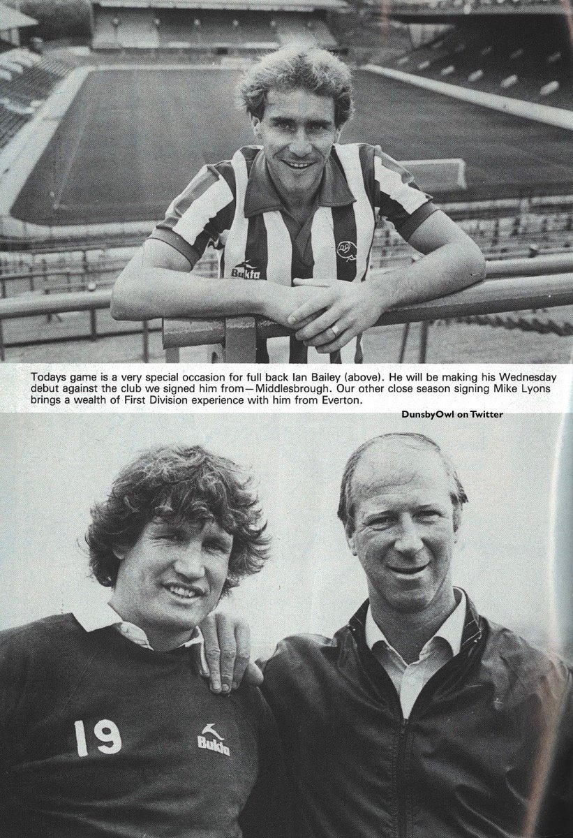 Dunsbyowl's tweet photo. #OnThisDay 40 years ago - a special day for #SWFC as the fantastic Mick Lyons and Ian Bailey made their Wednesday debuts in a 3-1 opening day home win vs
@Boro in front of 18,611. #SWFC goals - a brace for
@pearsonjohn10 and one for Gary Bannister #WAWAW #swfc #RIPBigJack https://t.co/D9jjzje1UW