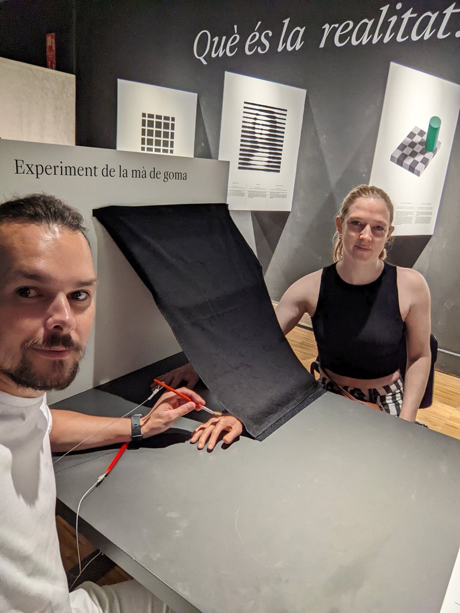 Warren___Moore's tweet photo. Spending a day off at a neuroscience exhibition actually a day off?  A 5000 year old script was the first text to refer  to the 'brain'.  Rubber hand illusion on my girlfriend - altered perceptual state or suggestibility? https://t.co/BhsoMqCEJB