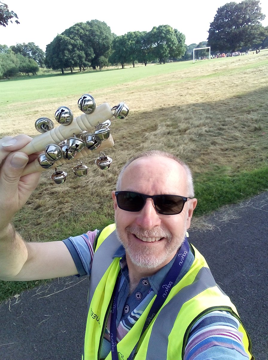 Marshal in position at #ryelandspark #juniorparkrun @parkrunUK #Lancaster ready to make some noise for the runners. #loveparkrun