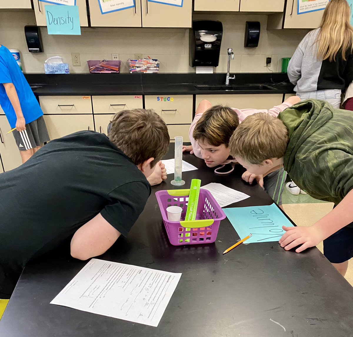 CHochmuth's tweet photo. 7th graders using their measuring and conversion skills to complete their Metric Mania Lab! #323learns #surfinthru7th https://t.co/e9q4hgjJtY
