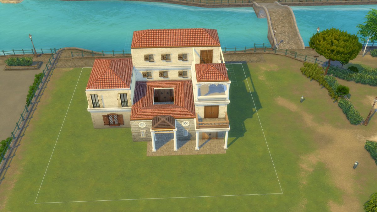 Ian32945221's tweet photo. Greek style house im working on right now, on Sims 4. https://t.co/7cbAQgyuFf