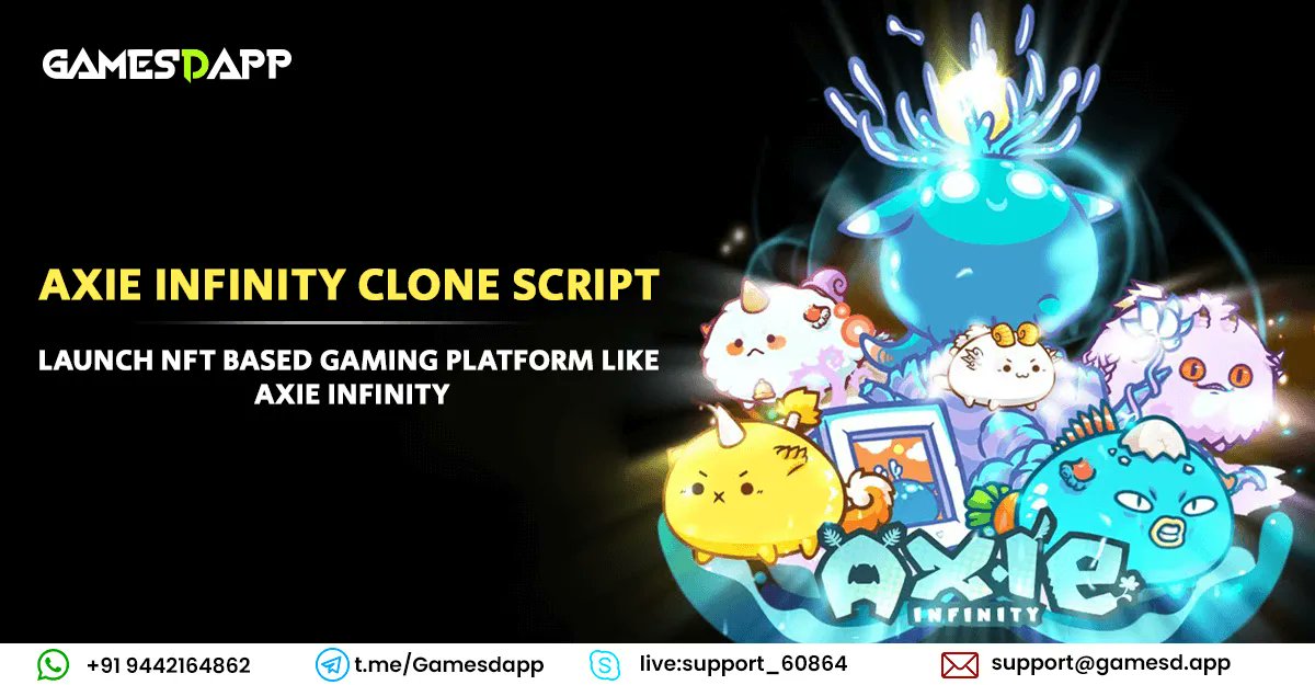 GamesDapp's tweet photo. #AxieInfinityClone is a decentralized bug-free NFT-based #gamingplatform like #AxieInfinity. Our #AxieInfinityCloneScript is developed &amp; deployed with features such as battle, breed,  and more through which players can earn #NFTs.
For more info click here>>https://t.co/QYdCBsvfu1 https://t.co/l7cZN6GKxs