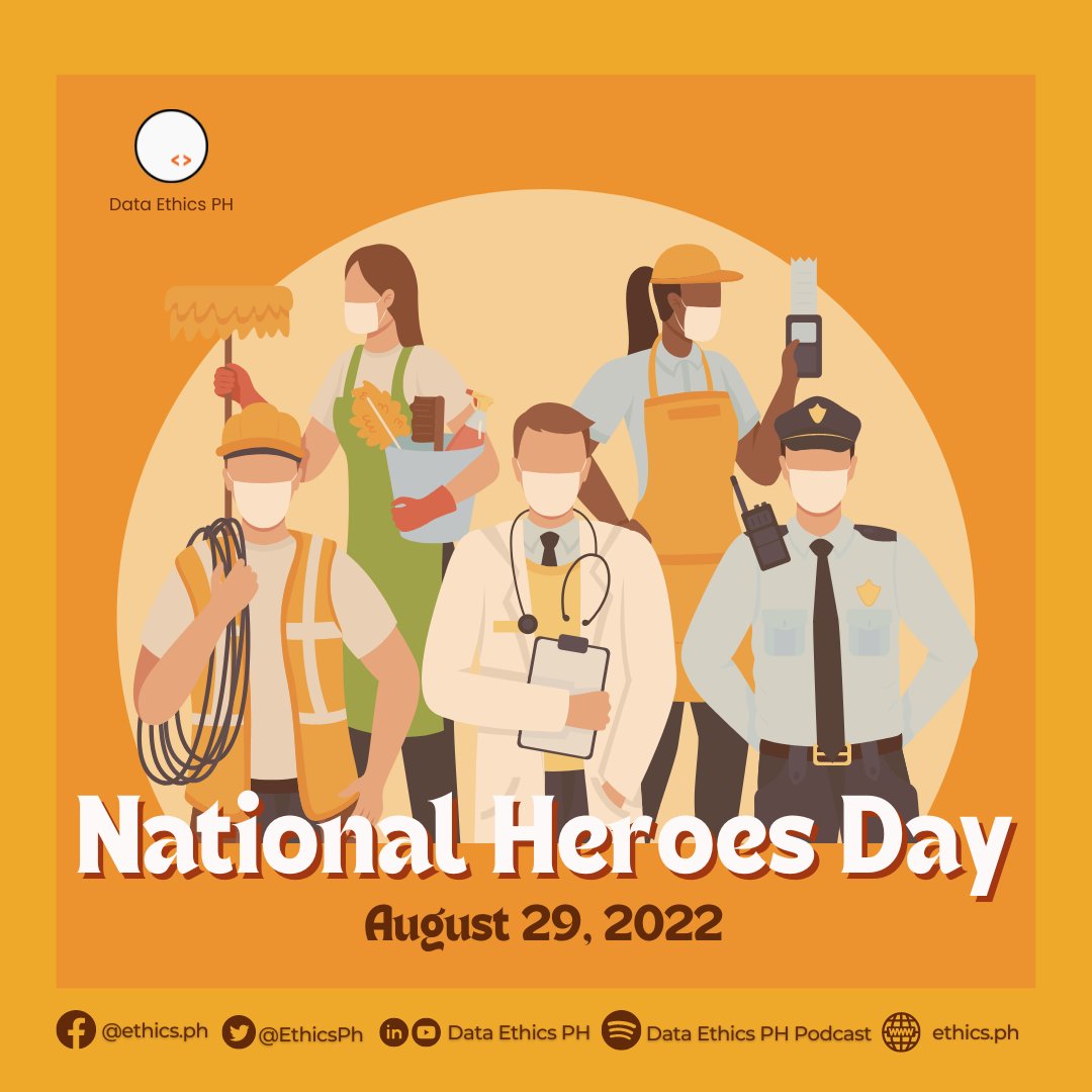 EthicsPh's tweet photo. Let us honor the new heroes of our society who have sacrificed for our safety and economy. Thanks to all the frontliners and migrant workers who really helped us during the surge of COVID-19.
#HeroesDay2022 #dataethicsph https://t.co/FVnIFmYkT4