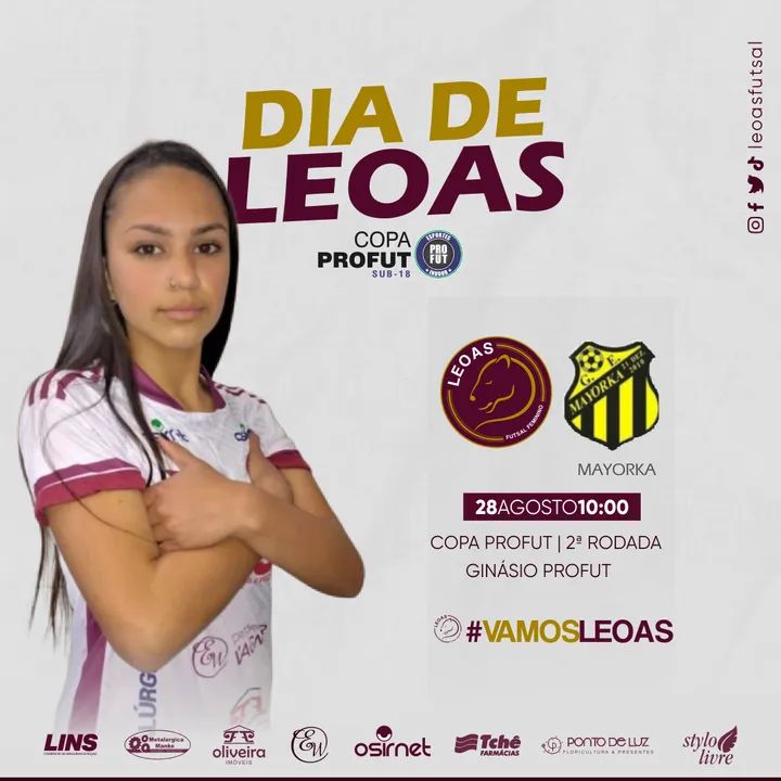 leoasfutsal's tweet photo. DIA DE LEOAS!!!🔥🦁⚽️

Hoje #asgu do sub-18 entram em quadra para enfrentar o Mayorka de Rio Grande, pela 2ª rodada da Copa PROFUT.
A Leoas vai em busca da primeira vitória na competição. Então ative o despertador, pega o amargo e vem #jogarjunto com as nossas gurias! https://t.co/0vffPenQeY