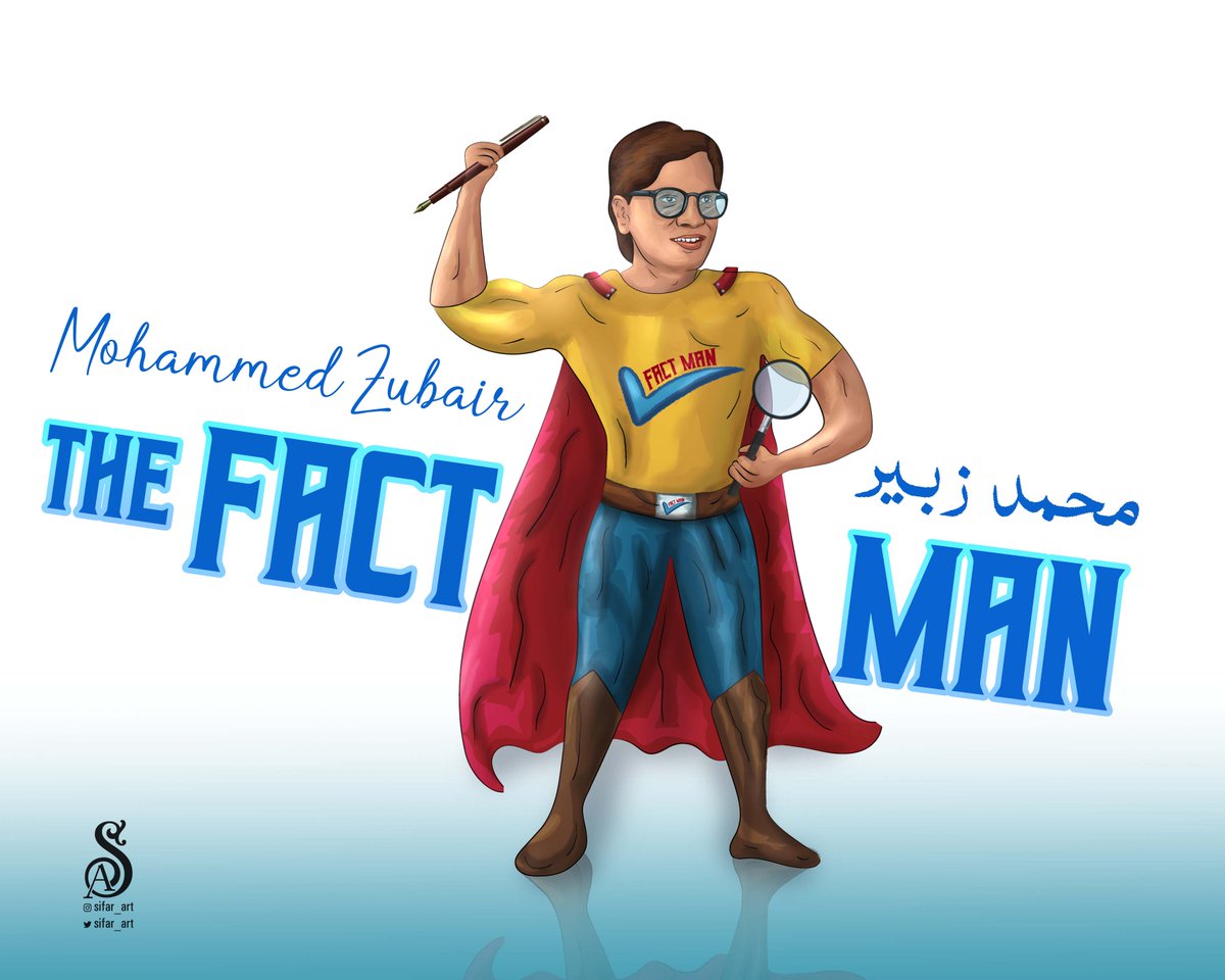 sifar_art's tweet photo. Mohammed Zubair bhai this is for you, a small gift from me..
we are proud of you... 
#FactMan #TheFactMan #mohammedzubair https://t.co/MEu3SE8Tib