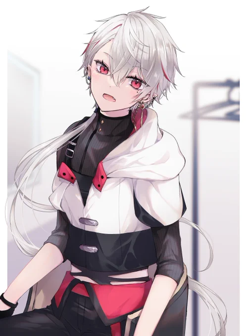 既存キャラが着てる葛葉衣装のアレンジが良きだったので逆輸入してもらいました…てか楽屋でちょっかいかけるのやめらんねえんだけど#KuzuArt 