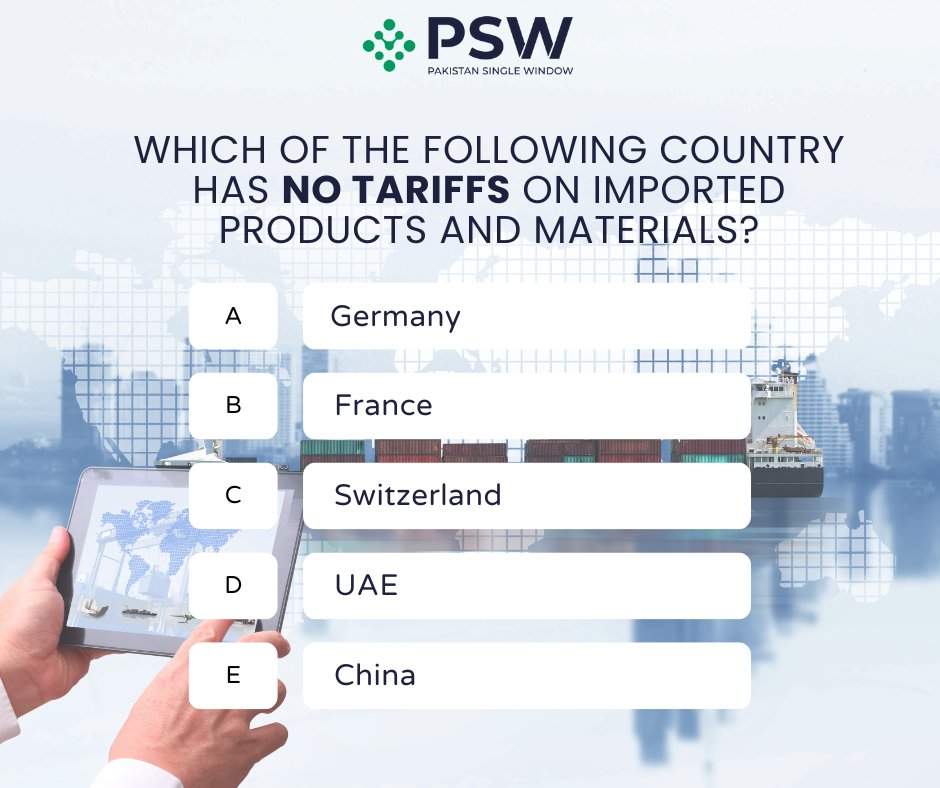 PakSingleWindow's tweet photo. What are your guesses? Drop your answer in the comment section below π
#Traders #InternationalTrade #PakistanSingleWindow #ExportPartner https://t.co/NAZliKd5jt