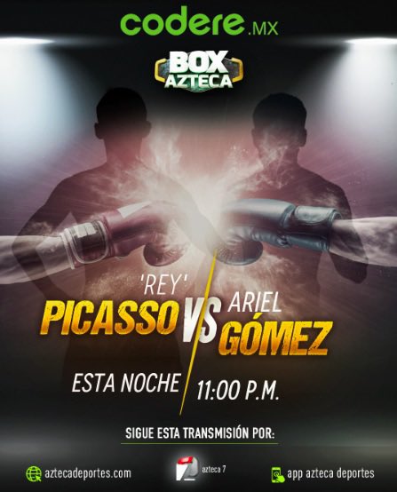 CodereMX's tweet photo. #CodereAlRing | 🥊 La última del mes.
El asalto puede dar el golpe de éxito que cada uno ha trabajado.
Rey Picasso 🆚 Ariel Gómez
💚 Disfruta este encuento en @BoxAzteca7 . Regístrate en https://t.co/6Ce2PapIWP y triplica tu primer depósito hasta $3,000. https://t.co/YaHM2ZXoAI