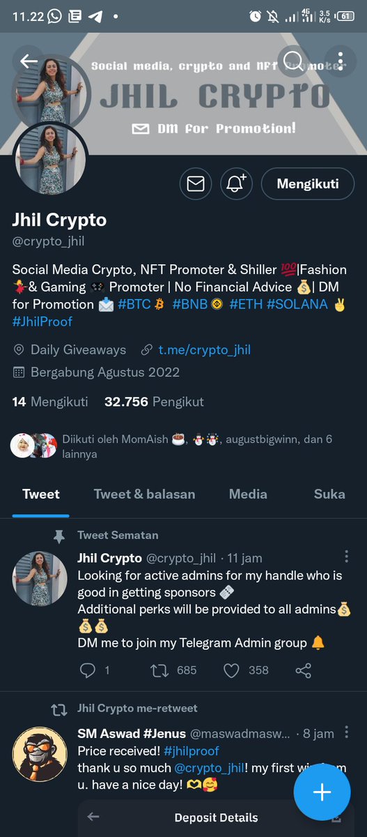 allebcci's tweet photo. @missufe @aleanona @crypto_jhil @brunettelola @GiveAwayHost Done, bismillah wish me luck!! https://t.co/077j18Gklv