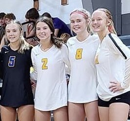 WiltonIowaVB's tweet photo. Congratulations to our all-tournament selections: Taylor Drayfahl, Kaylee Coss, Jozalynn Zaiser, and Kinsey Drake. Easton Valley Tournament. #GoodDay #GoodBeginning #BackToTheGym https://t.co/eOpWawQ6AY