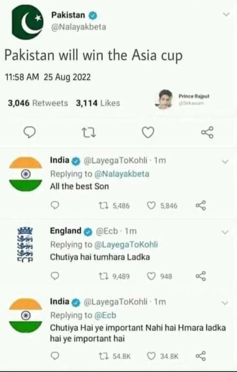 SahilKu83029574's tweet photo. 😂😂 .
.#INDvPAK #INDvsPAK #IndiaVsPakistan #AsiaCup2022 https://t.co/2uVE9IBVpk