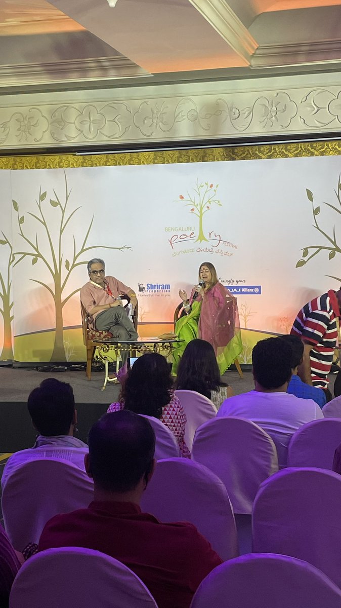 BengaluruPoetry's tweet photo. Kicking off Day 2 of the 6th Bengaluru Poetry Festival at the Leela Palace, Bengaluru!

Rekha Bhardwaj and Shantanu Ray Chaudhuri headline the first session of the day - Speaking in Songs! https://t.co/0rMwO78nM6