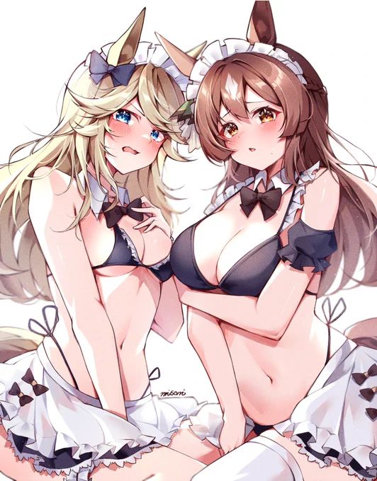 skeb納品しました～～メイドビキニ可愛い…#ウマ娘 