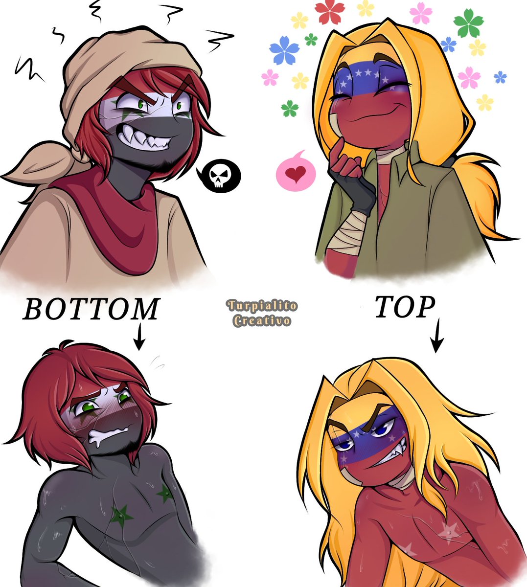 Nunca confíen en la cara de webonsito que carga Vene ¡Es una trampa!

#countryhumans
#countryhumansart
#CountryhumansYaoi
#CountryhumansVenezuela
#CountryhumansSiria
#CountryhumansSyria
#Venezuela
#Siria
#Syria
#SirVene
#Veneria
#VenezuelaxSiria
#SiriaxVenezuela