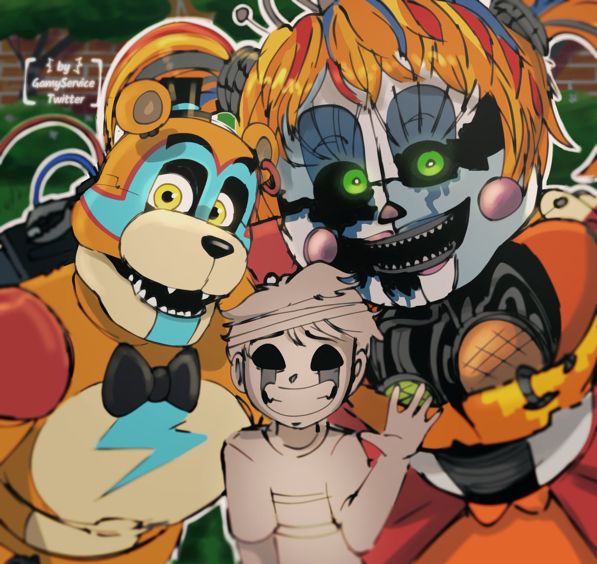 Hena_Sy_'s tweet photo. Los hermanos Afton sisisi ✨ (de mi AU #Aftonproblemau o #aftonproblem, más específicamente, ya saben, esto es un AU xd) #FNAF #fnafsecuritybreach #fnaffanart #fnafsb #aftonfamily #glamrockfreddy #michaelafton #evanafton #circusbaby #ScrapBaby #elizabethafton https://t.co/GbYAQWduiS