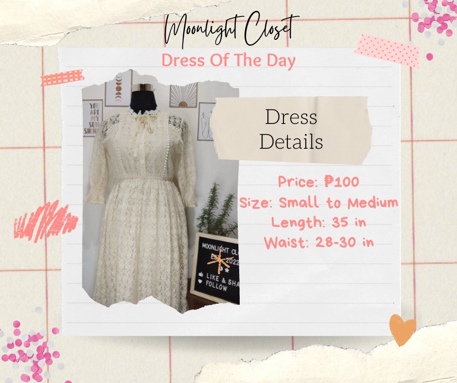 ClosetMoonlight's tweet photo. Say yes to the dress! 😍❤️

Lighten things up with this lace dress from our closet. 💕

#lacedress #koreandress #preloveddress https://t.co/kwsWaJewOw