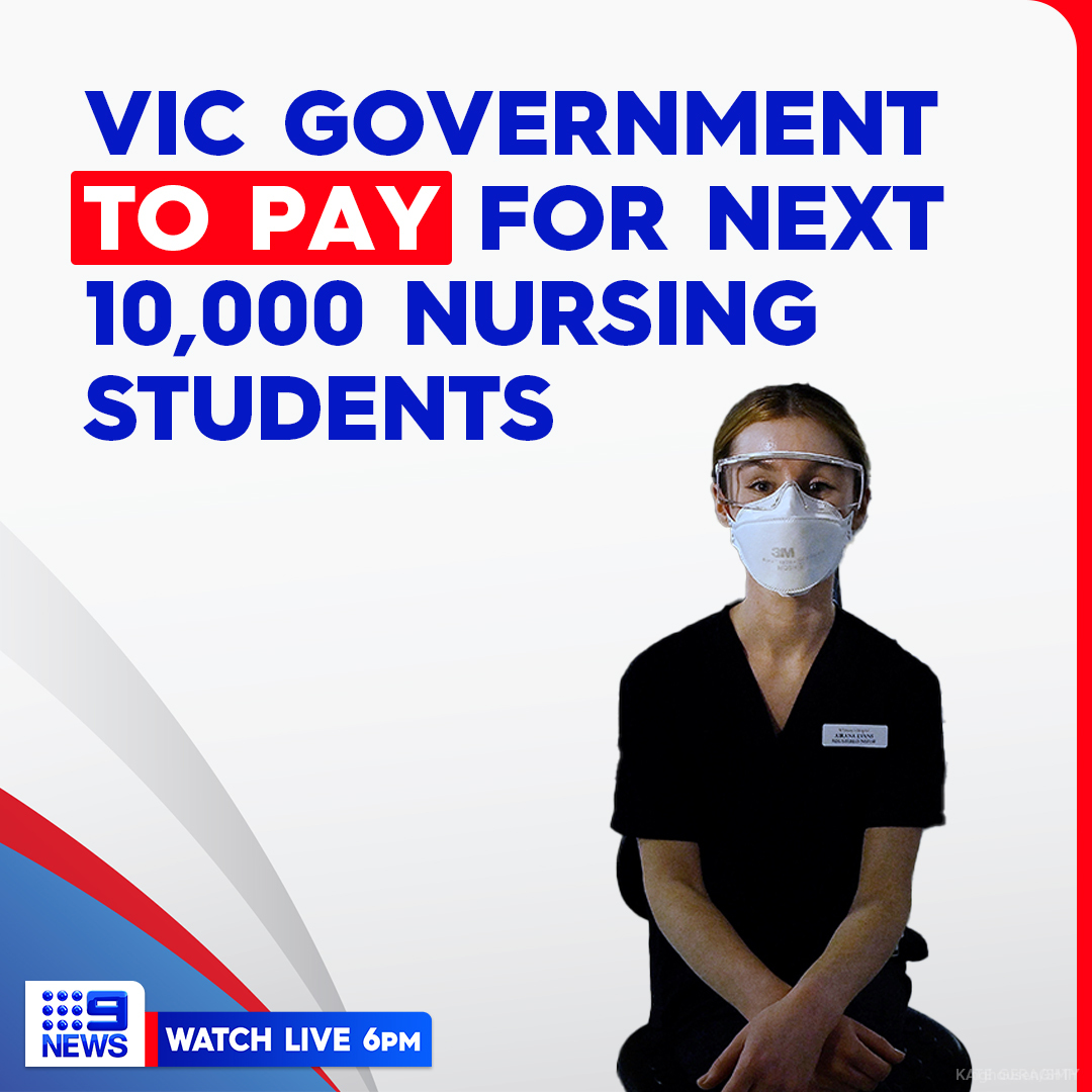 More than 10,000 students will receive FREE nursing or midwifery degrees under a $270 million plan to ease pressure on Victoria's health system.

All new domestic students enrolling in 2023 and 2024 will receive a scholarship.

DETAILS: 9Soci.al/tTTh50KtQp8

#9News