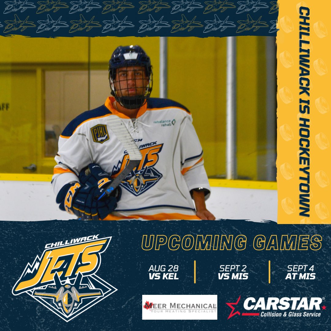 ChilliwackJets's tweet photo. Chiefs Battle Back and Take Down Jets.. 🛩

Shots 37 KEL to 31 CHWK

(G) Malay (A) Metcalfe
(G) Adriano (A) Eising, Baldwin
(G) Tiller

Rematch game tomorrow in Hope at 5:00 PM. 🥊

#jetlag #letsgojets #gojetsgo #pjhl #preseasonrust #jetsdowned #refueling #preparingforbattle https://t.co/6l6DscbZvJ