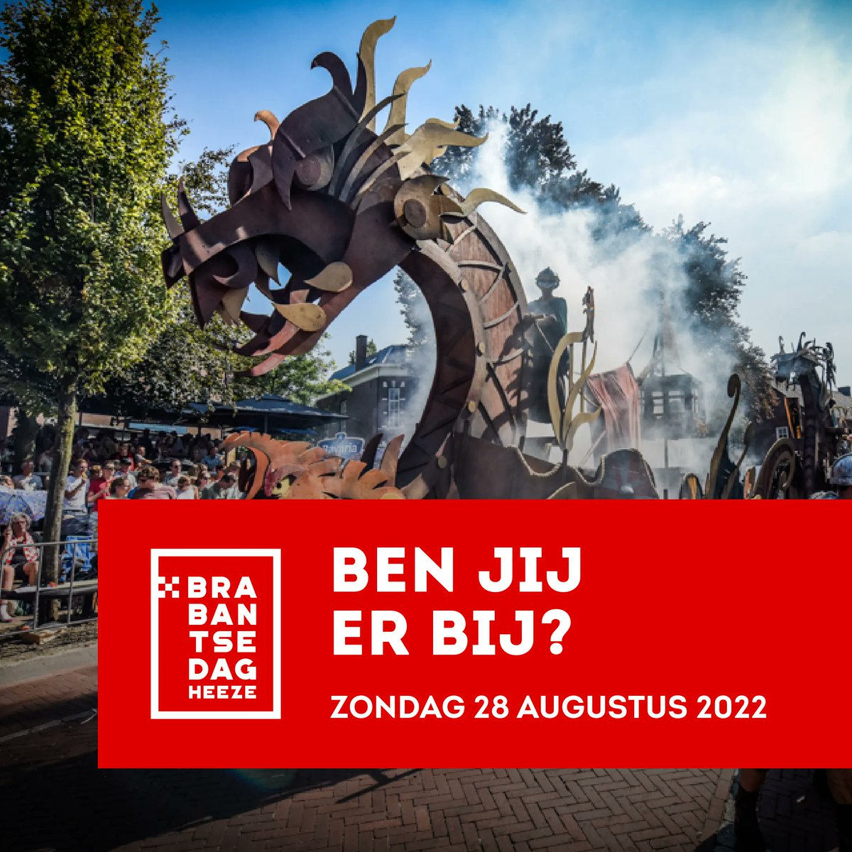 Brabantsedag's tweet photo. Het is zondagochtend 28 augustus, dé dag! Onze dag! Welkom op de Brabantsedag in Heeze! De grootste theaterparade van het jaar. We zijn trots dat jij er weer bij bent! #Brabantsedag https://t.co/gYHumOHzE2