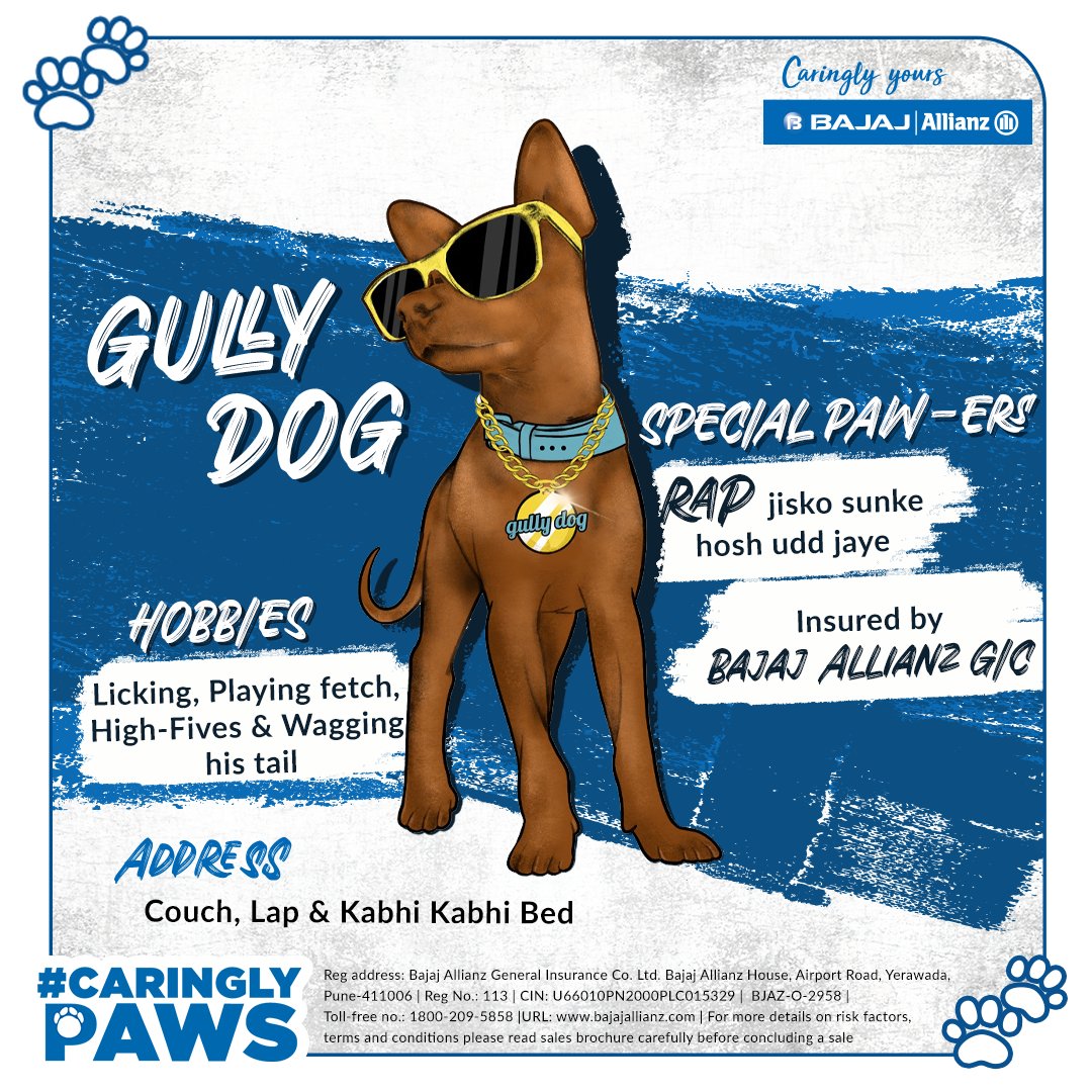 bajajgeneral's tweet photo. Apna dawg, #GullyDog

#CaringlyYours #YouAreSpecial #PetDogInsurance #ApnaTimeAaGaya #NationalDogDay https://t.co/7YekdnHxh4
