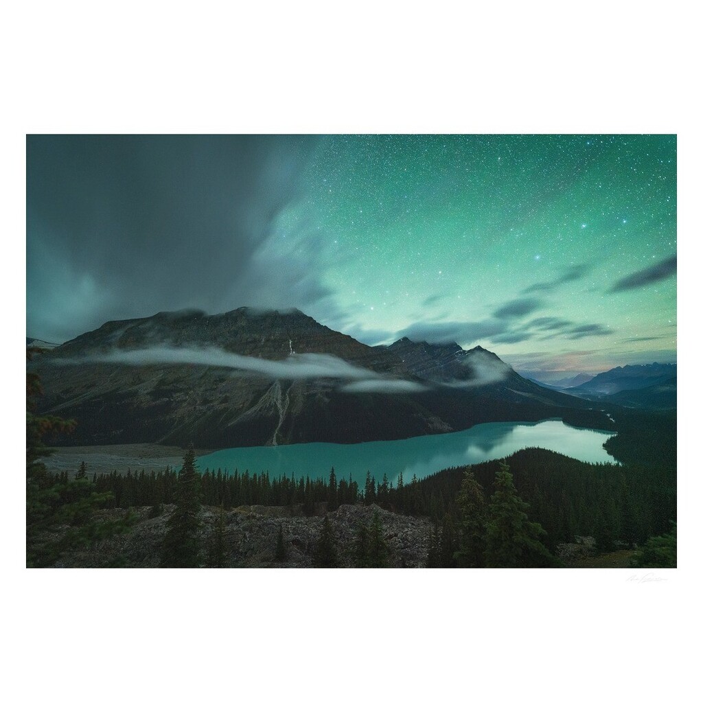 nfitzphoto's tweet photo. Wispy clouds extending down the length of Peyto Lake last night! We chased the openings in the sky around for a while and this scene capped off the night. Better than the previous night which was capped off by a mountain lion semi-interested in us lurkin… https://t.co/jsYIfn8KQf https://t.co/N0MaWRgVBB