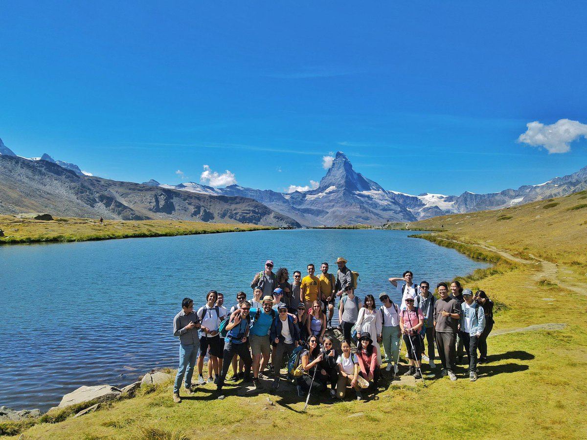 MezzengaRaf's tweet photo. An amazing group against a stunning landscape dominated by the Matterhorn during our retreat hike in Zermatt. Thank you everyone for such an amazing event, and help preserve this treasure from #GlobalWarming … Only 3 years ago here this flood was raging: https://t.co/g7wtRyggFB https://t.co/zWwijZf4Y4