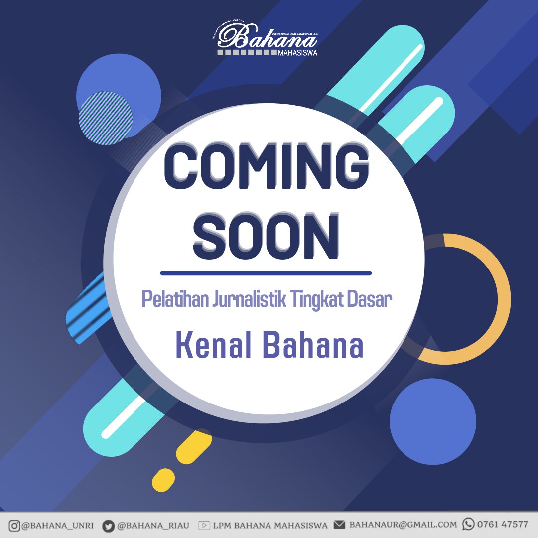 Bahana_Riau's tweet photo. Halo sobat bahana!

LPM Bahana Mahasiswa akan segera membuka pendaftaran bagi kamu yang ingin mendalami dunia jurnalistik.

Simak terus informasinya di media sosial Bahana. 
Jangan sampai ketinggalan sobaat!

#kenalbahana 
#lpmbahanaunri
#diklatjurnalistik
#openrecuitment https://t.co/dtSDPJ3Jbd
