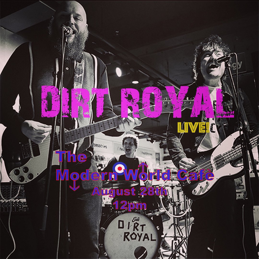 wearedirtroyal's tweet photo. WE WILL BE PLAYING LIVE DOWN ON BRIGHTON SEA FRONT IN 3 HOURS!
Setting up outside @modernworldcafebar to play some Power Pop 3 chord noise pollution!
Steph is coming!
See ya at 12!
#gigs #dirtroyal #brighton #brightonmodweekender #modsinbrighton #modevents #modcafe https://t.co/DYlpd8mZlm