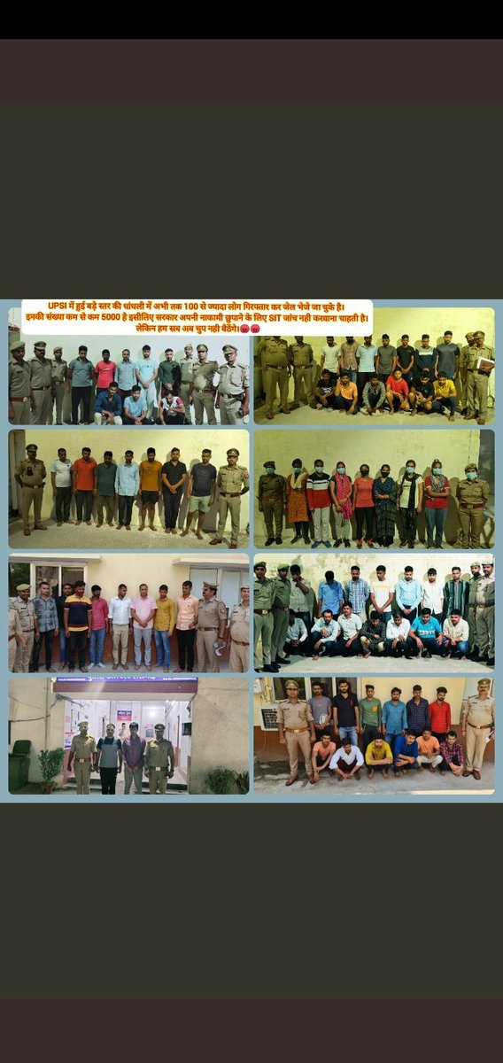 UPSI में सैकड़ों लोगों पर FIR हुईऔर जेल भेजे गए,जेल में बन्द रहते हुए फाइनल लिस्ट में चयनित हुए,धांधली इतनी बड़ी कि एग्जाम सेंटर्स पर केबल बिछाकर नकल कराई गई,फिर भी सरकार एक जांच कराने को तैयार नही है।
#RAISE_UPSI_SCAM_IN_विधानसभा 
#UPSI_NEEDS_CBI_INVESTIGATION_2021 
<a href="/jayantrld/">Jayant Singh</a>