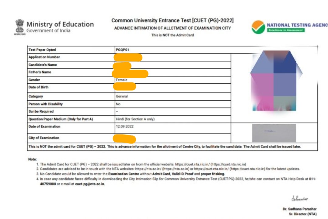 EducationRepor2's tweet photo. #cuetpg city intimation slips released https://t.co/GtVNyRvSOg
