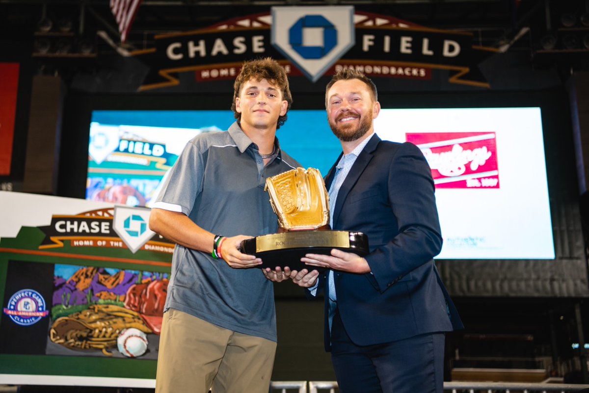 All-American Awards handed out today! 🏆

Jackie Robinson Player of the Year: <a href="/aidanmiller__/">Aidan Miller</a>
<a href="/BaseballAmerica/">Baseball America</a> Pitcher of the Year: <a href="/soto_charlee/">charlee soto</a>
#PGTech Offensive Player of the Year: <a href="/kevinMcGonigle7/">Kevin McGonigle</a> 
<a href="/RawlingsSports/">Rawlings Baseball</a> Defensive Player of the Year: <a href="/CholowskyRoch/">Roch Cholowsky</a>