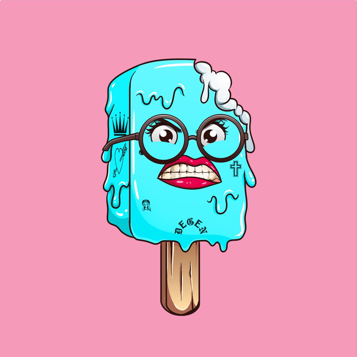 Your Popsicle Girlfriend is MAD at you and she's NOT going to tell you why. Maybe bring her some popsicles to cheer her up? I know you can get some at popsicleparty.art for 0.01 ETH. #NFT