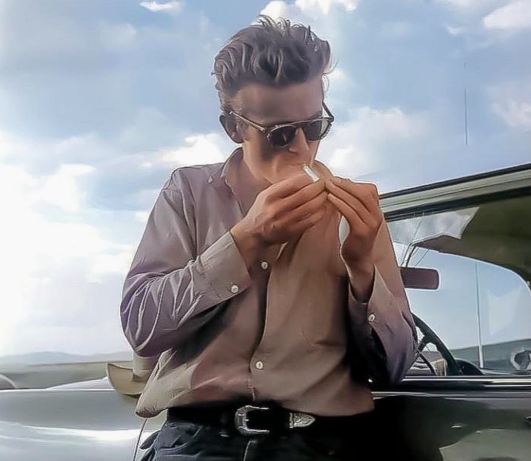 James Dean in color, in Marfa, Texas on the set of Giant. 🎬❤