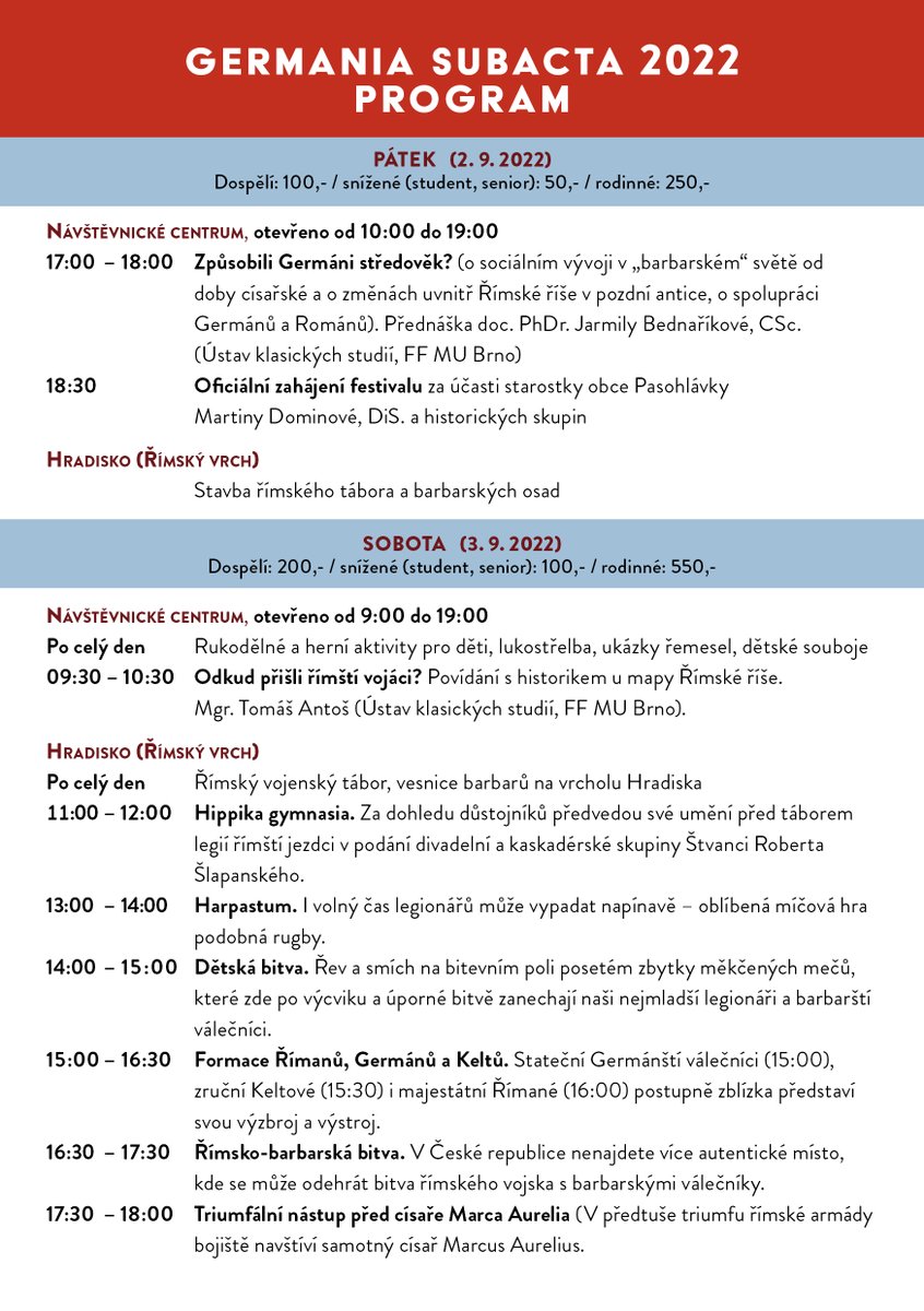 rimske's tweet photo. Římsko-barbarský festival GERMANIA SUBACTA 2.-3. září na Hradisku u Mušova u Pasohlávek.
Nejvíc Římanů a Germánů od dob Marca Aurelia se utká nedaleko Pálavských vrchů, přijďte se podívat a poznat část naší historie!
#festival #historie @ARUBrno @Akademie_ved_CR #archeologie https://t.co/qqj0tIFEcD