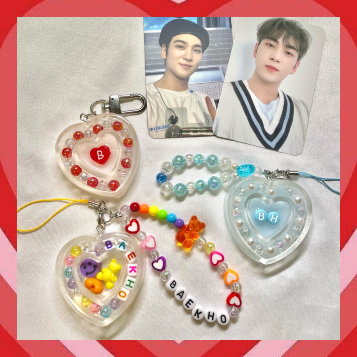 Bhart___'s tweet photo. 💗백호 레진키링 + 비즈키링💗

알록달록 귀여운 하트쉐이커 키링입니다❣️

📍구매폼 : https://t.co/spgfByQJhK

완제품으로 입금 후 3일 이내에 배송이 시작됩니다!

비즈색깔이나 이니셜 변경하여 주문제작도 가능하니 DM주세요💗

#백호 #강동호 #BAEKHO #KANGDONGHO https://t.co/YqKuSlPKC4
