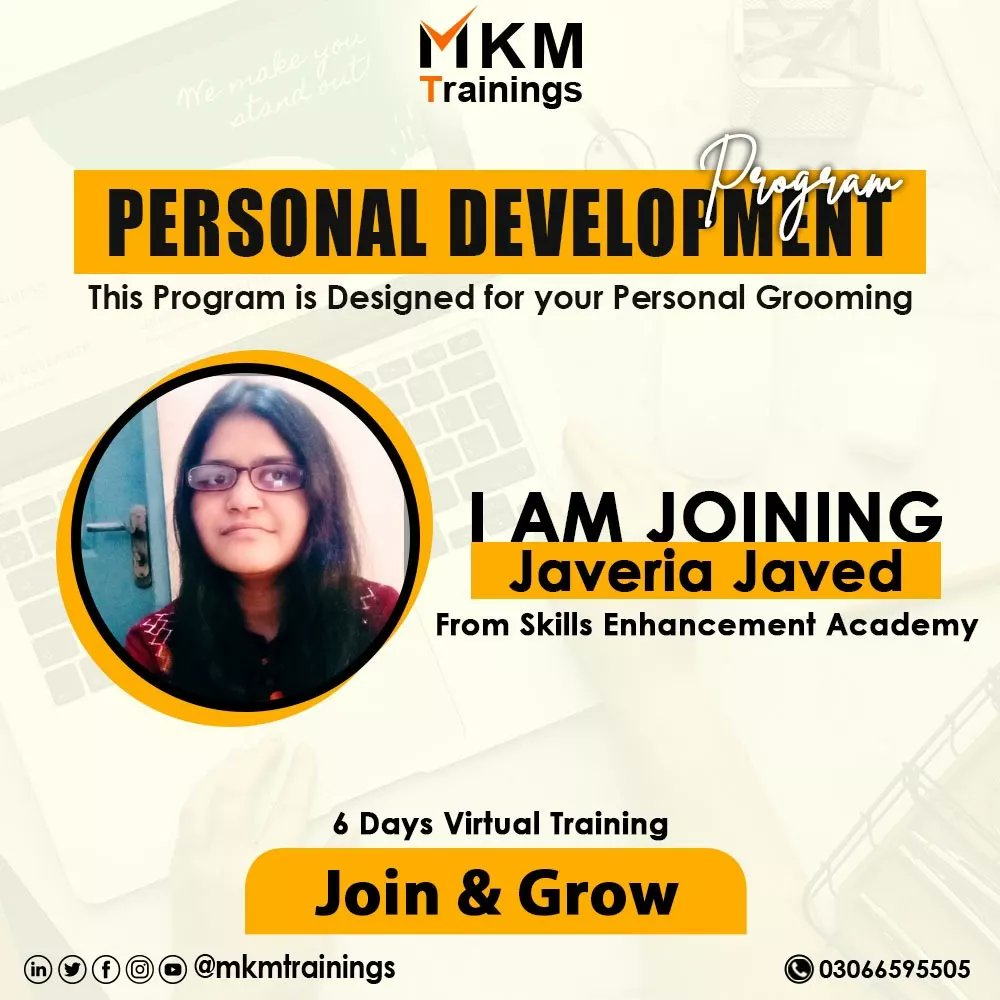 mkmtrainings's tweet photo. Selected Champions for Personal Development Program
PDP is a Session for Dedicated youngsters who want to groom in their life
From 50+ participants only 12 dedicated people got selected for this training.
For guidance 03066595505
#personalgrooming #personalgroomingtips #joinmkm https://t.co/M3BiYjPnRG